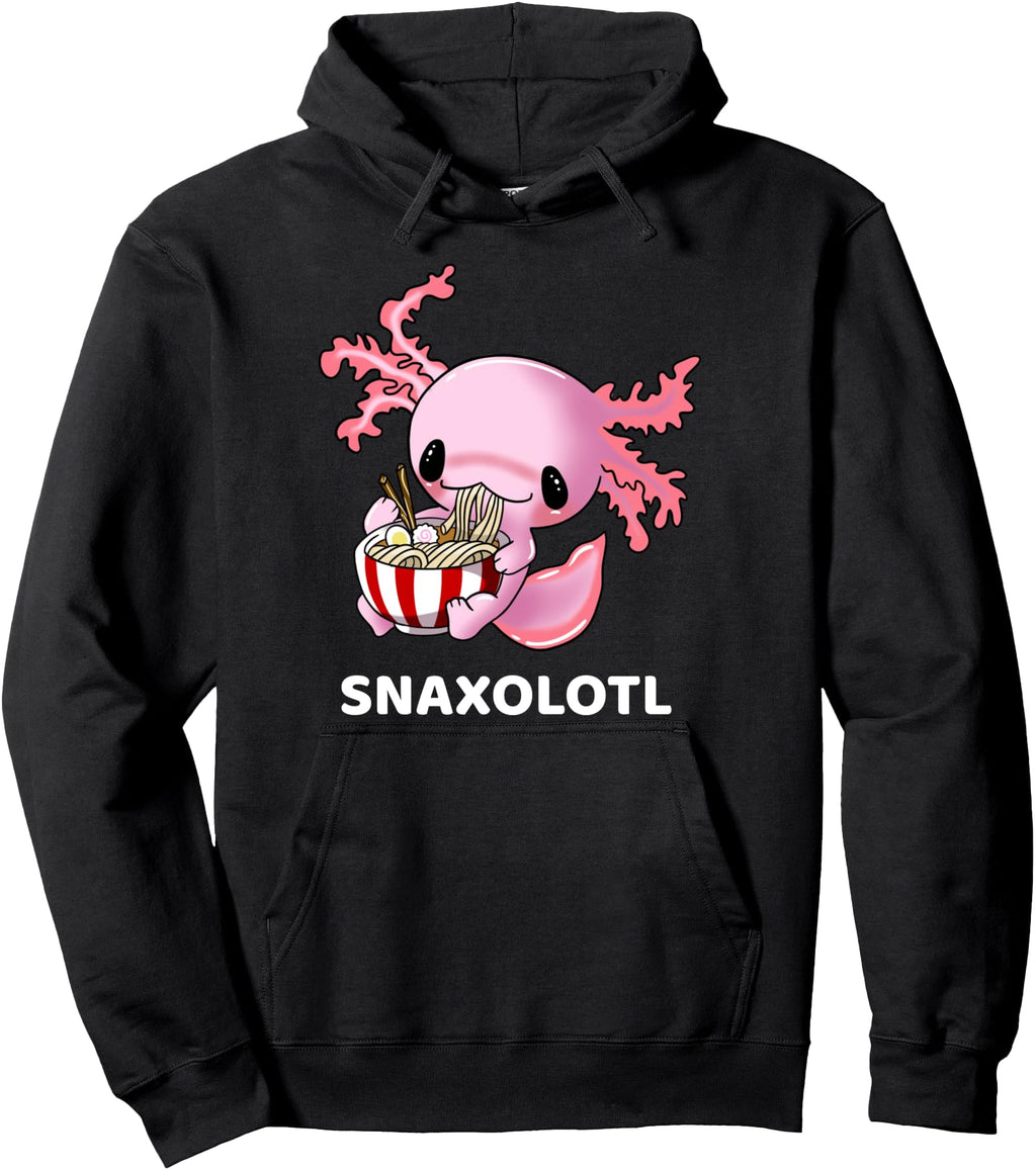 Exclusive Axolotl Snaxolotl Eating Hoodie - Fun Novelty Design for Adults - T-Shirt, Sweatshirt, Hoodie