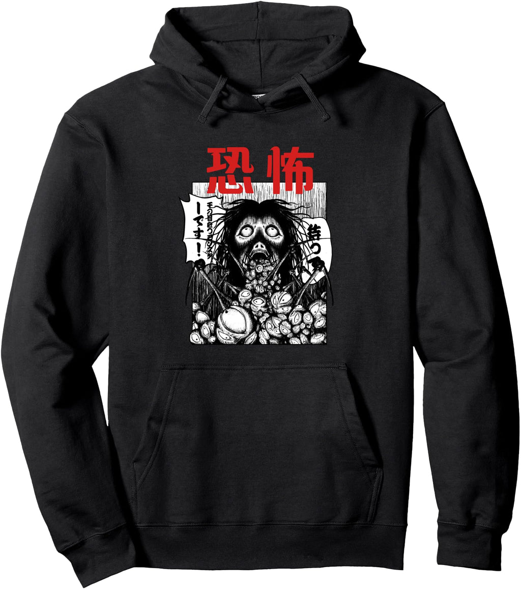 Handcrafted Horror Kanji Scary Hoodie - Fun Novelty Design Men Women - T-Shirt, Sweatshirt, Hoodie