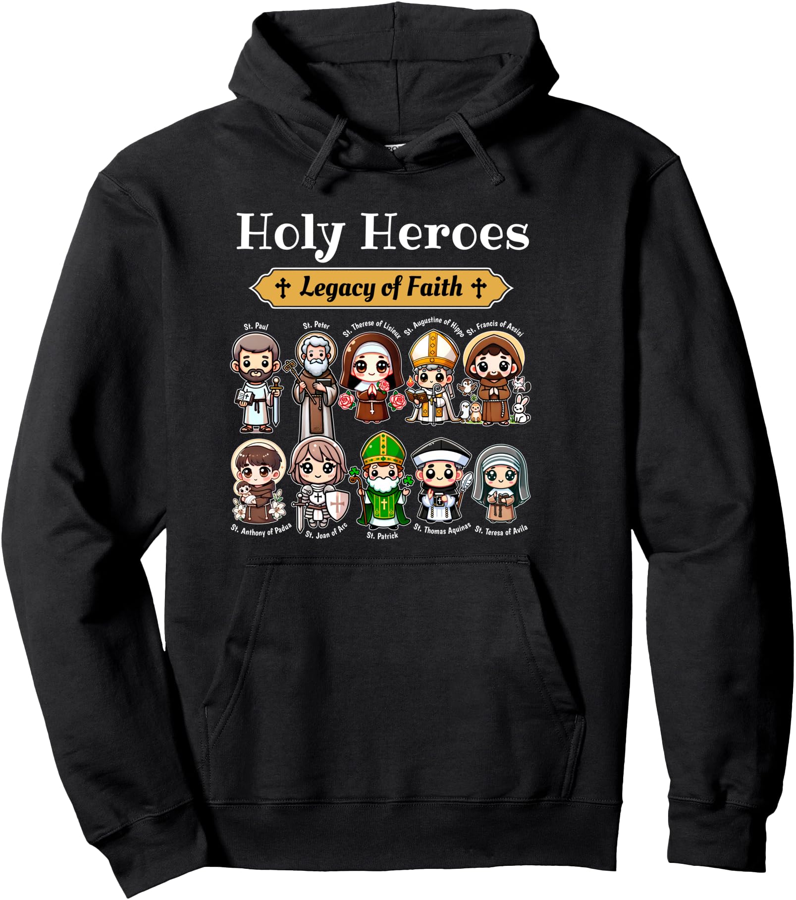 Holy Heroes Legacy Faith Catholic T-Shirt - Fun Novelty Design Unisex - T-Shirt, Sweatshirt, Hoodie