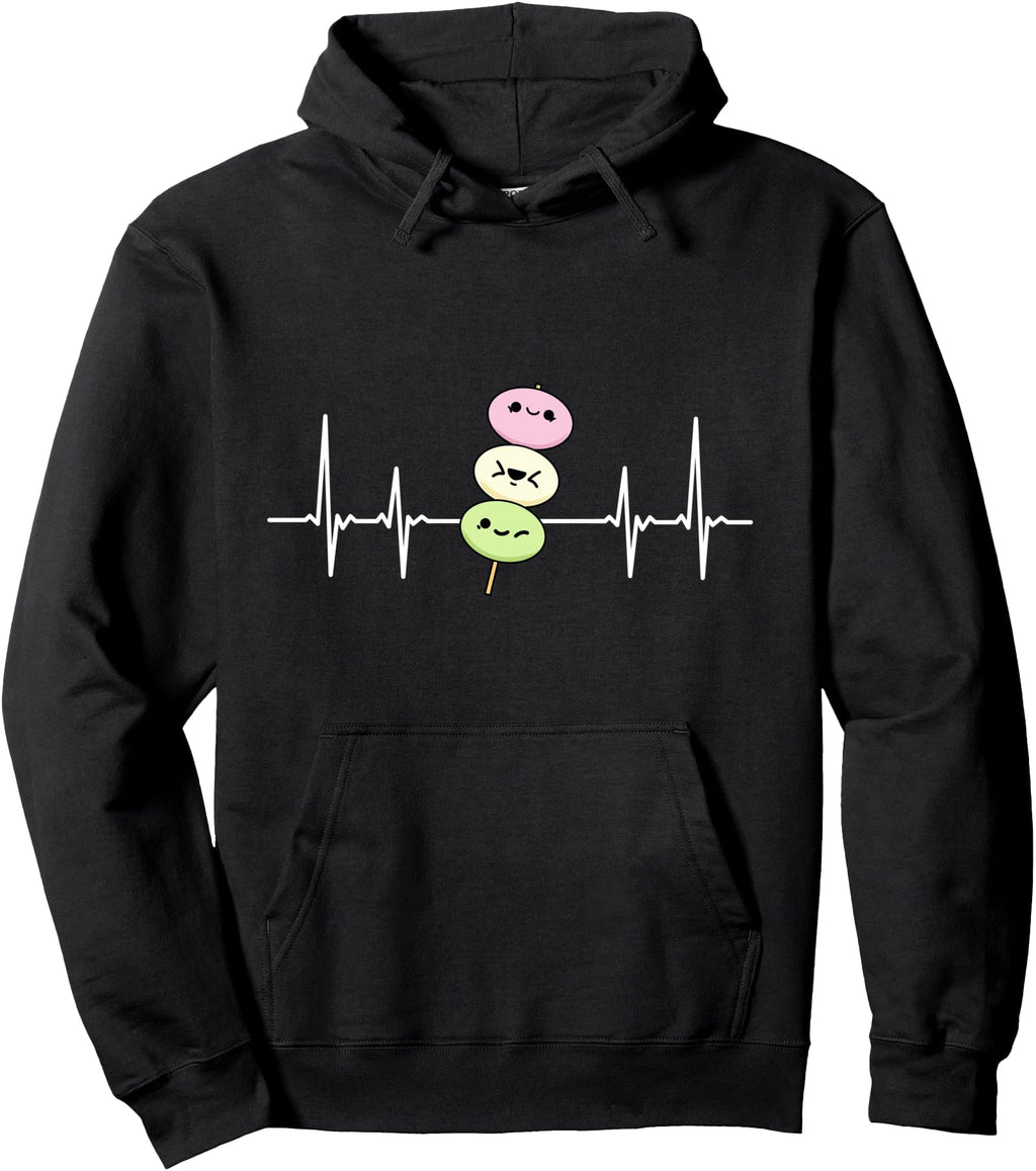 Authentic Heartbeat Kawaii Dango Japanese Hoodie - Trendy Graphic Unisex - T-Shirt, Sweatshirt, Hoodie