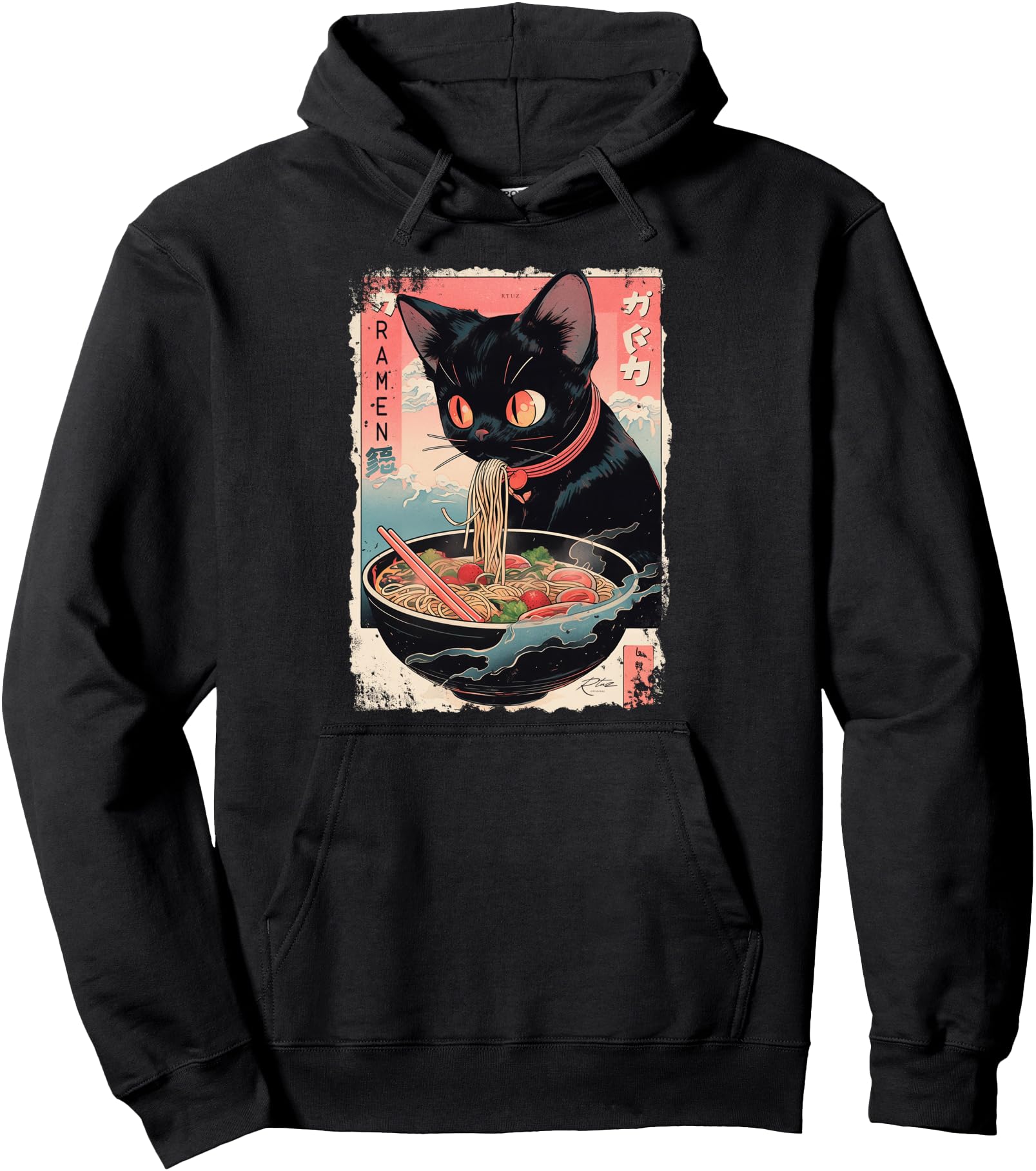 Ramen Noodles Cat Japan Y2K Kawaii Sweatshirt - Novelty Apparel Unisex - T-Shirt, Sweatshirt, Hoodie