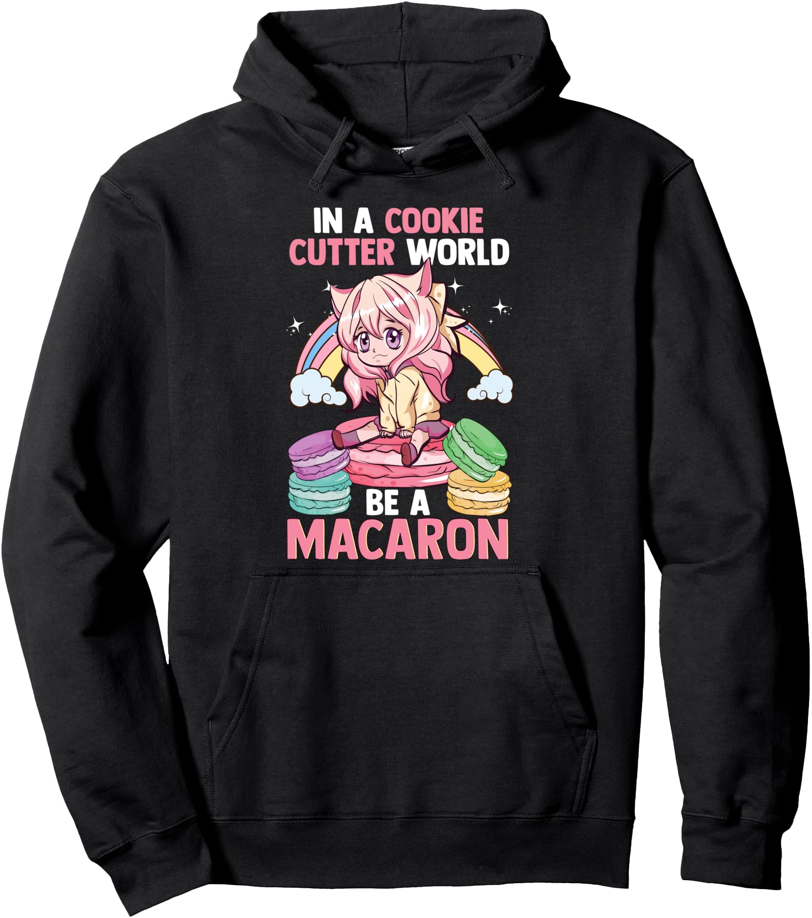 Macarons French Cookie Japanese Anime Hoodie - Streetwear Style for Adults - T-Shirt, Sweatshirt, Hoodie