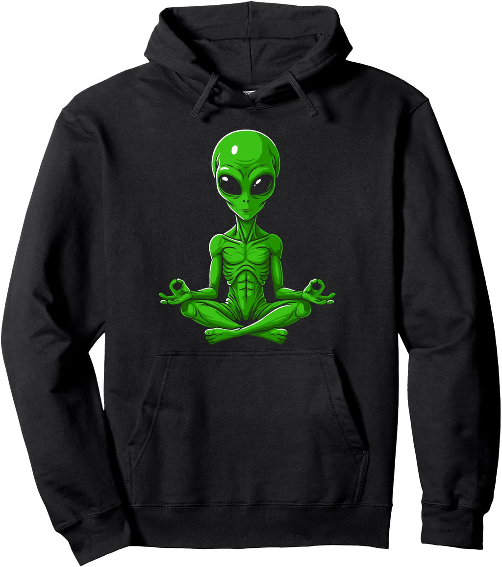 Handcrafted Alien Yoga Pose Meditation T-Shirt - Graphic Print Men Women - T-Shirt, Sweatshirt, Hoodie