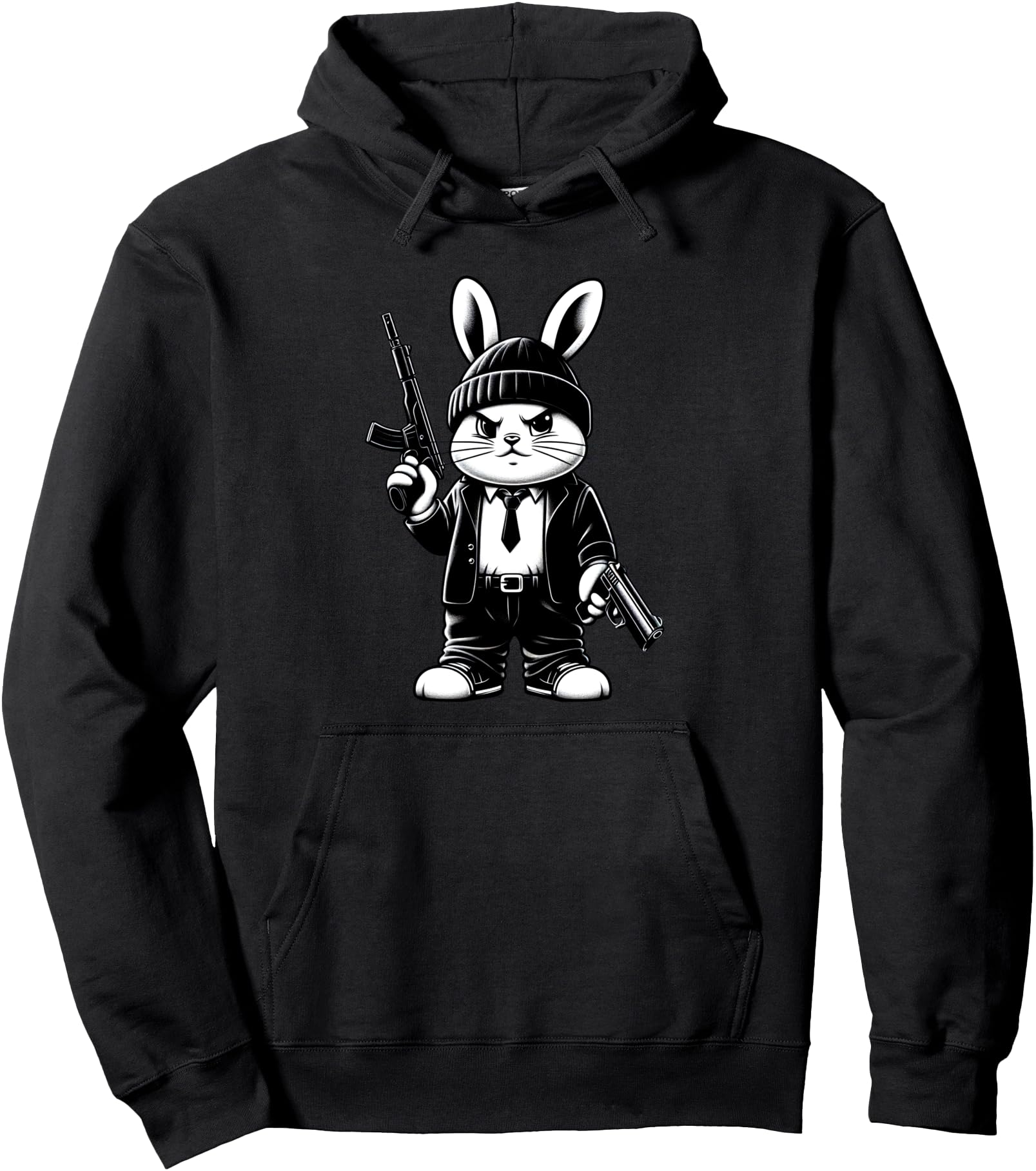 Thug Bunny Rabbit Gangster Rabbit Gun Sweatshirt - Unique Graphic Unisex - T-Shirt, Sweatshirt, Hoodie