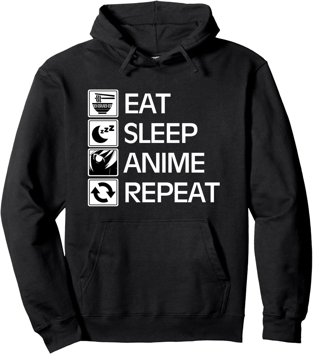Authentic Eat Sleep Anime Repeat T-Shirt - Novelty Apparel for Adults - T-Shirt, Sweatshirt, Hoodie