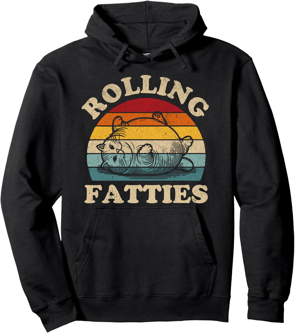 Authentic Rolling Fatties Cat Fat Cat Hoodie - Trendy Graphic Unisex - T-Shirt, Sweatshirt, Hoodie