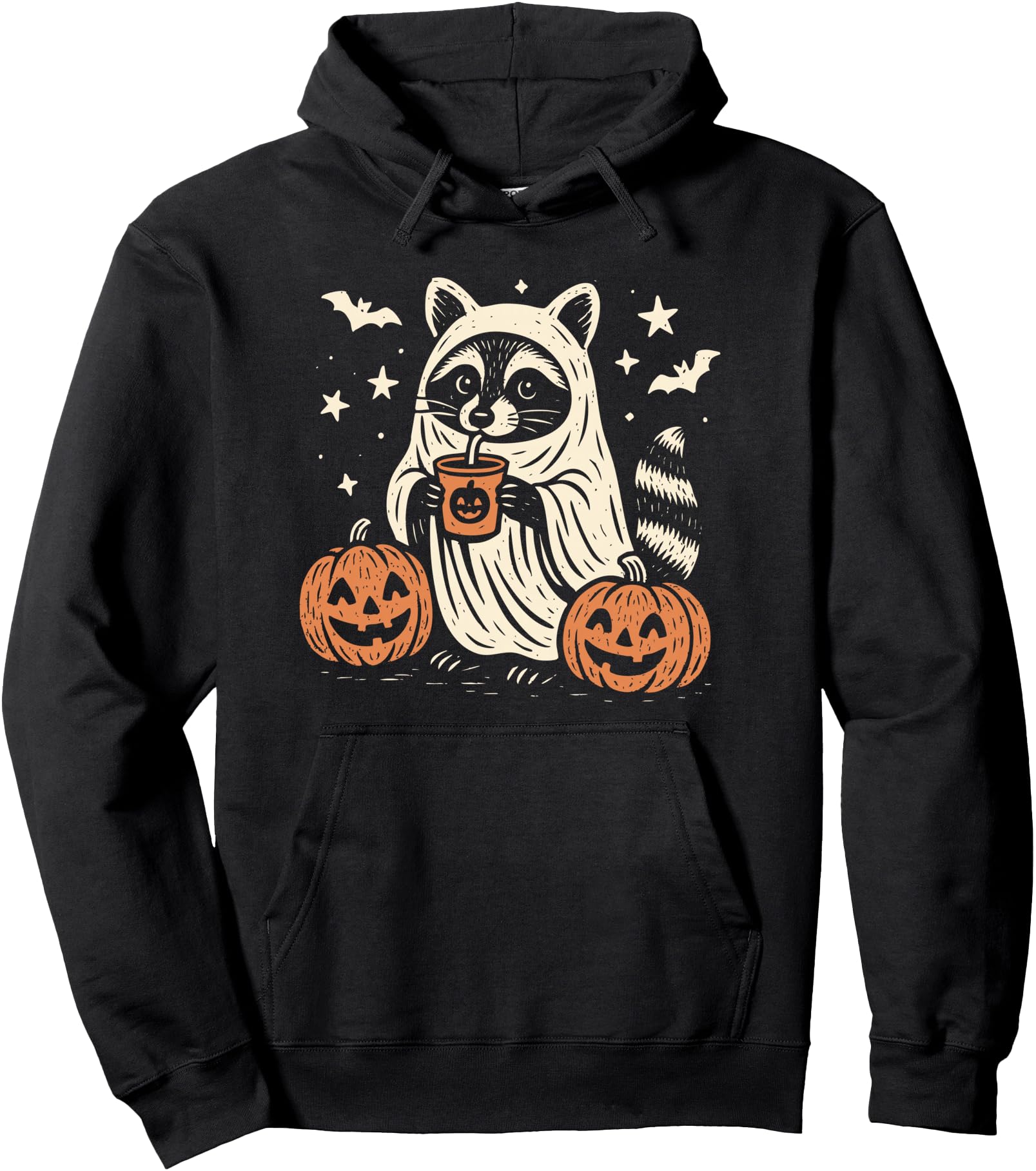 Original Halloween Raccoon Ghost Spooky Hoodie - Trendy Graphic for Adults - T-Shirt, Sweatshirt, Hoodie