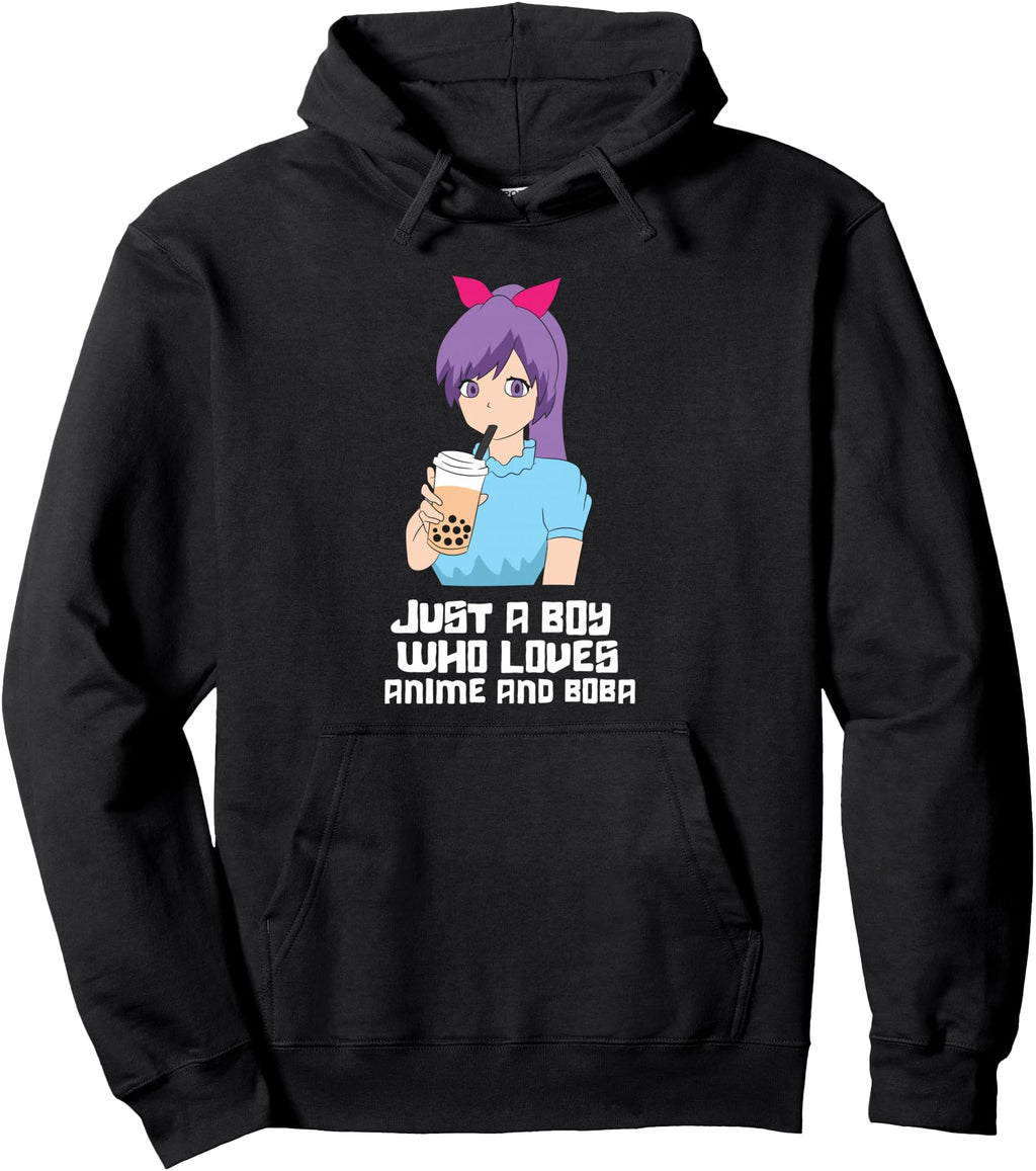 Just Who Loves Anime And Boba Hoodie - Graphic Print Men Women - T-Shirt, Sweatshirt, Hoodie