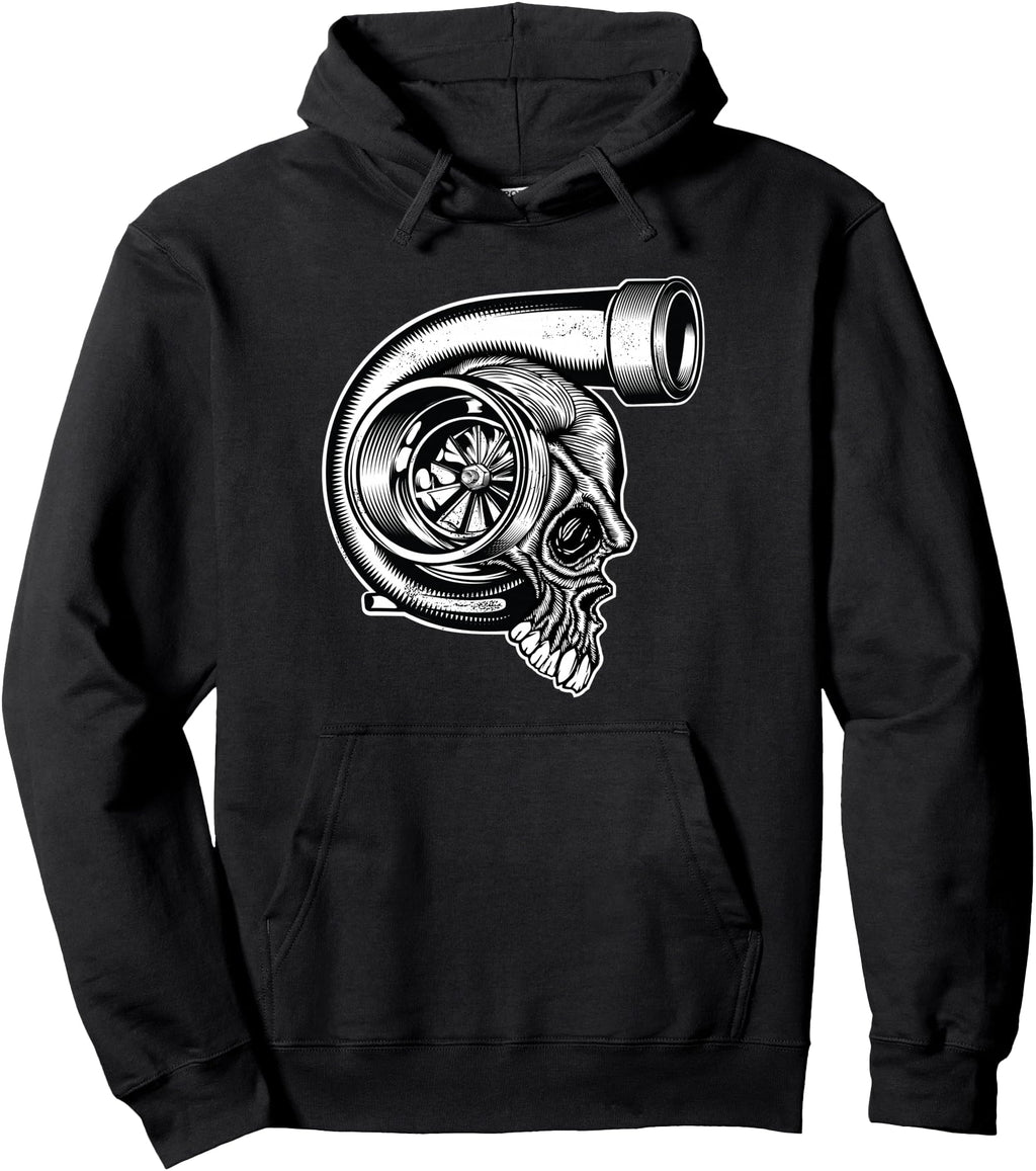 Turbocharger Skull Turbo Fast Race Car Hoodie - Custom Art Print Men Women - T-Shirt, Sweatshirt, Hoodie