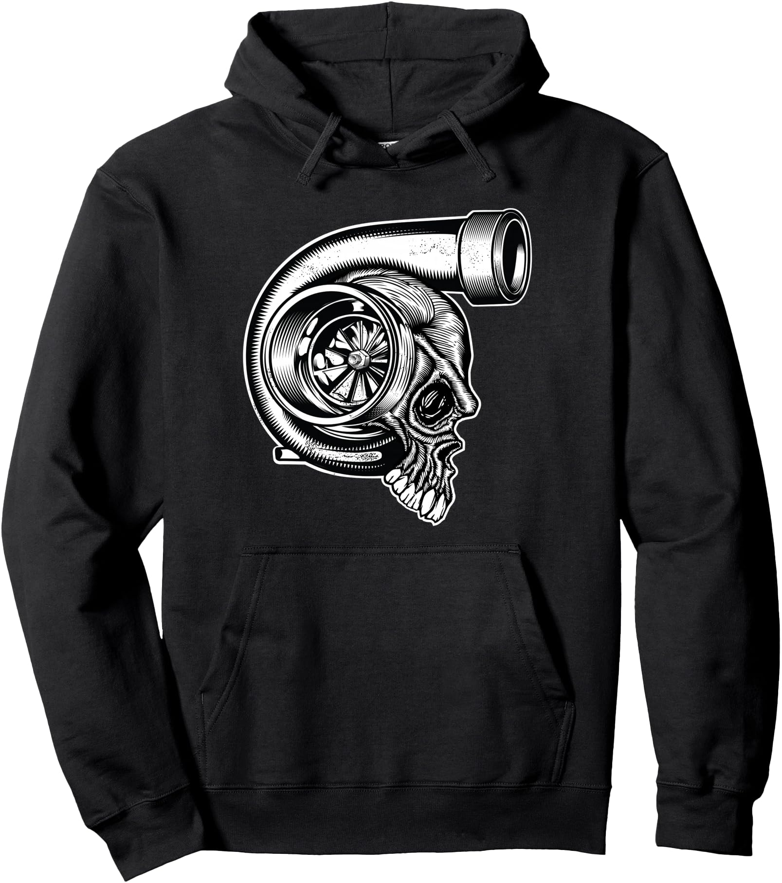 Turbocharger Skull Turbo Fast Race Car Hoodie - Custom Art Print Men Women - T-Shirt, Sweatshirt, Hoodie