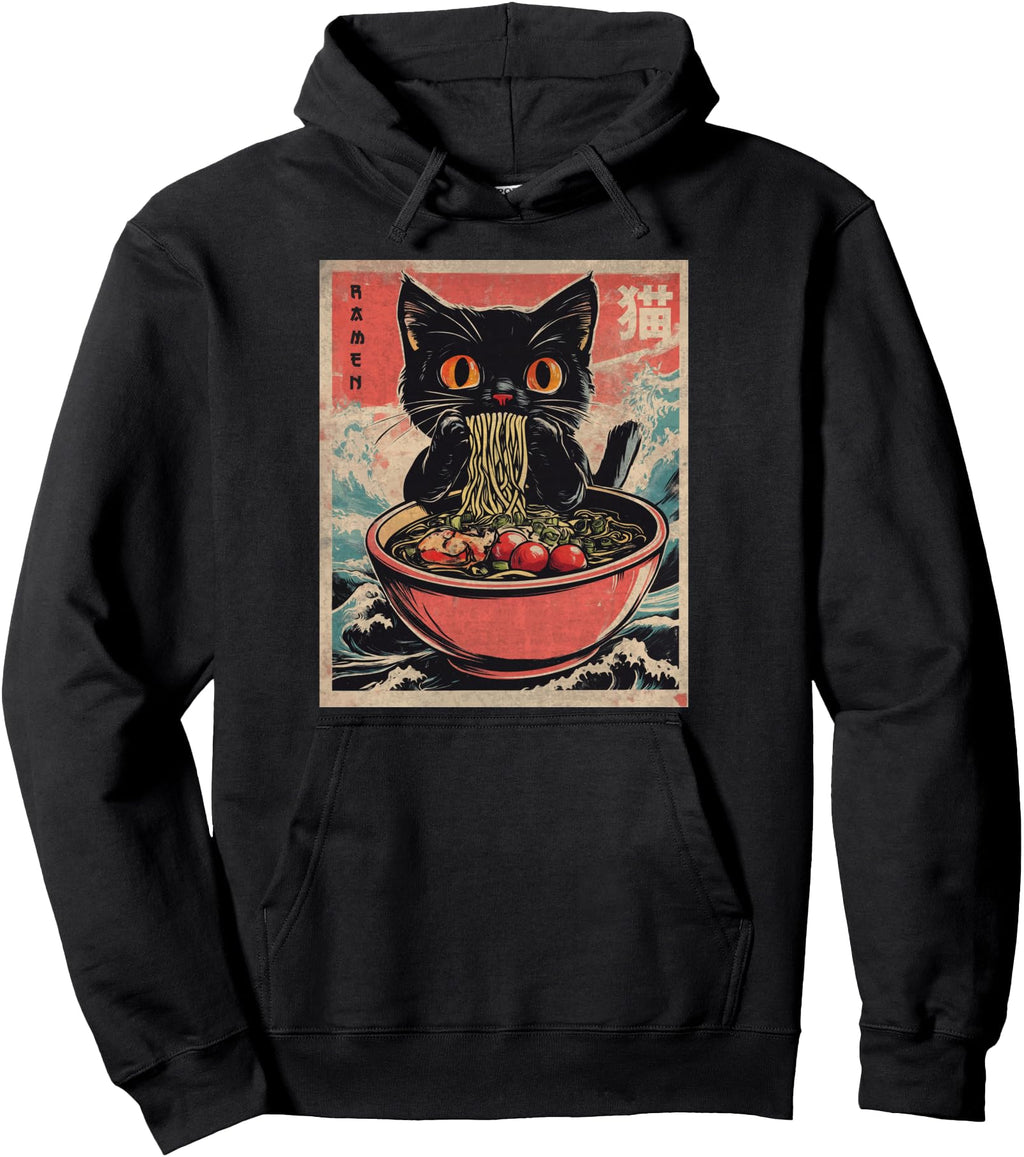 Handcrafted Cat Ramen Japanese Kawaii T-Shirt - Graphic Print for Adults - T-Shirt, Sweatshirt, Hoodie