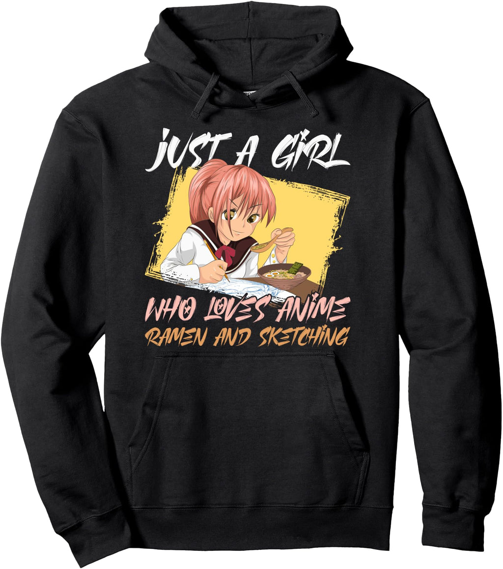 Doodle Just Who Loves Anime Ramen And Sweatshirt - Novelty Apparel Unisex - T-Shirt, Sweatshirt, Hoodie