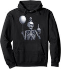 Original Cake And Balloon Skeleton Hoodie - Graphic Print Men Women - T-Shirt, Sweatshirt, Hoodie