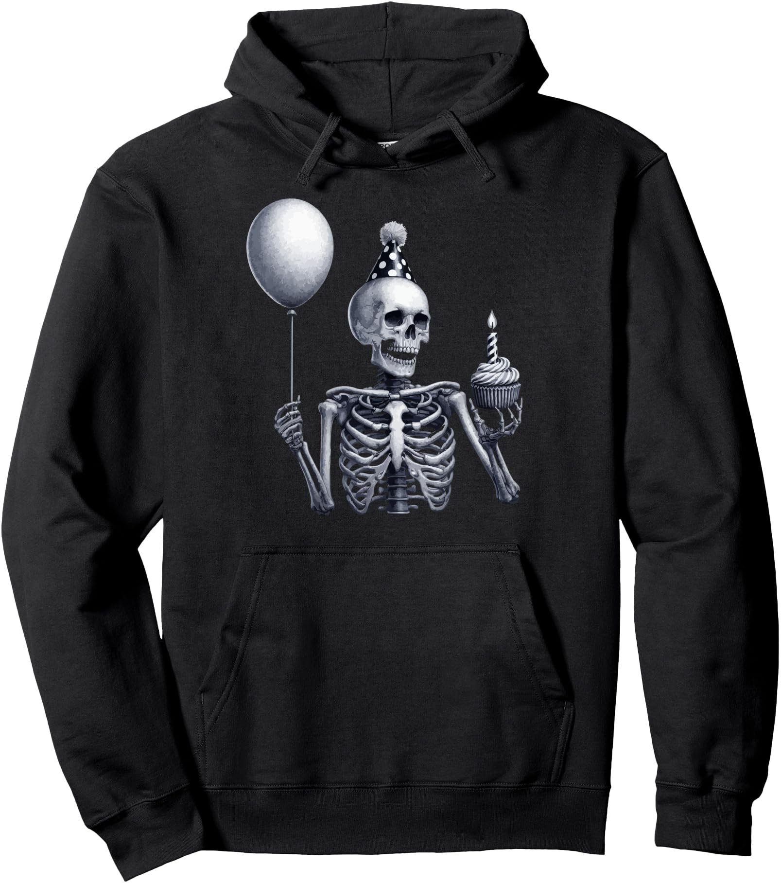 Original Cake And Balloon Skeleton Hoodie - Graphic Print Men Women - T-Shirt, Sweatshirt, Hoodie