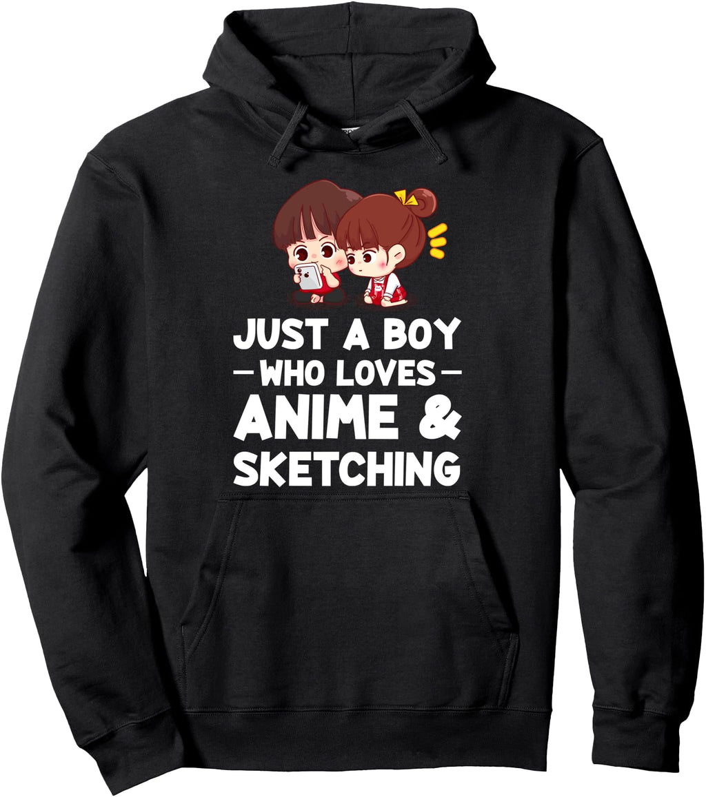 Just Who Loves Anime Sketching Anime T-Shirt - Graphic Print for Adults - T-Shirt, Sweatshirt, Hoodie