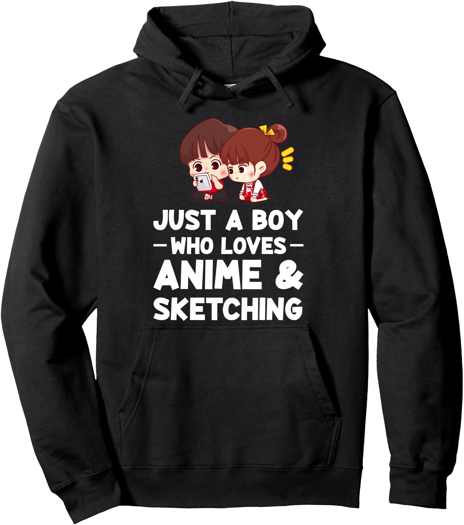 Just Who Loves Anime Sketching Anime T-Shirt - Graphic Print for Adults - T-Shirt, Sweatshirt, Hoodie