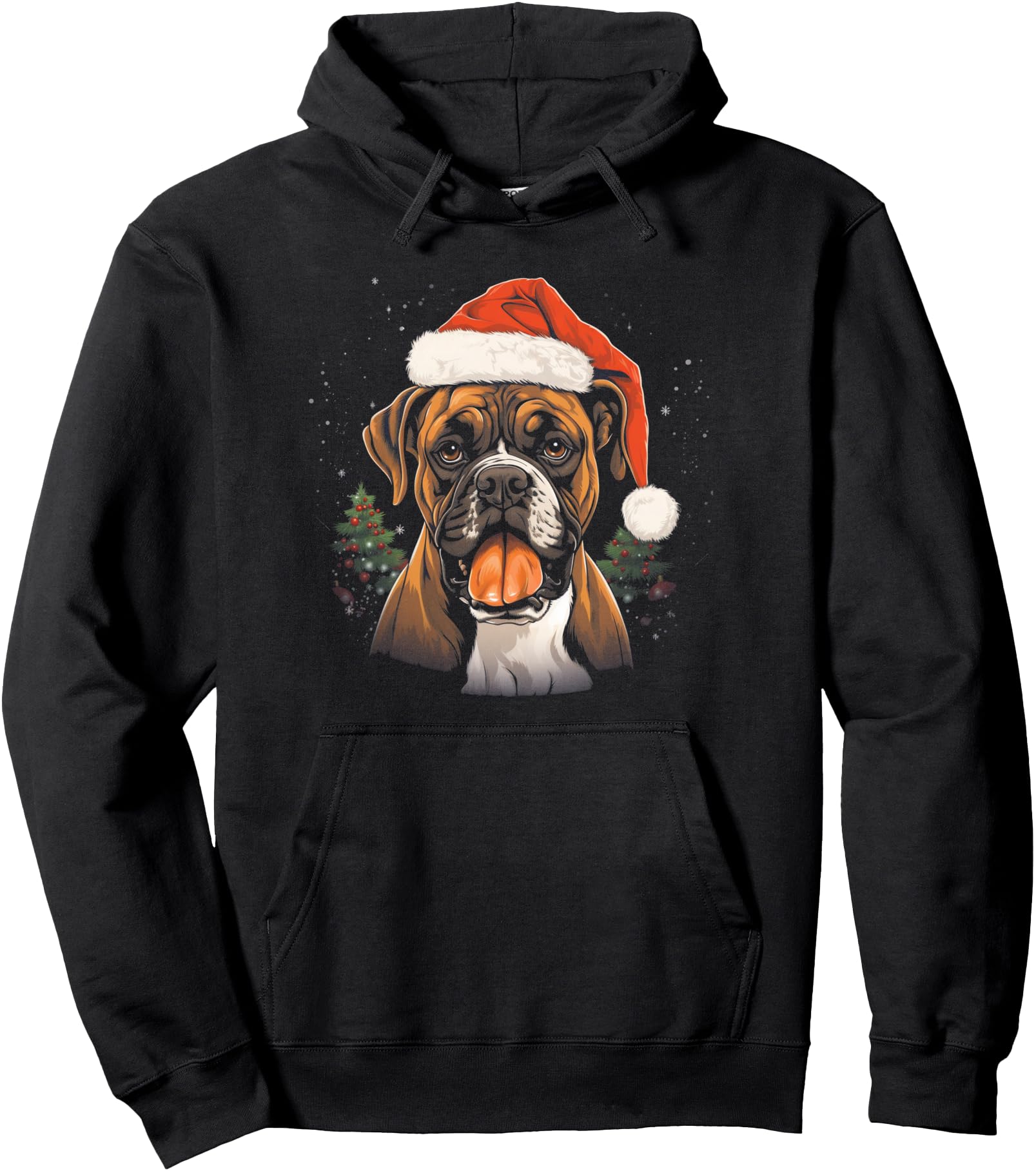 Boxer Dog Santa Holiday Exclusive Hoodie - Minimalist Print Unisex - T-Shirt, Sweatshirt, Hoodie