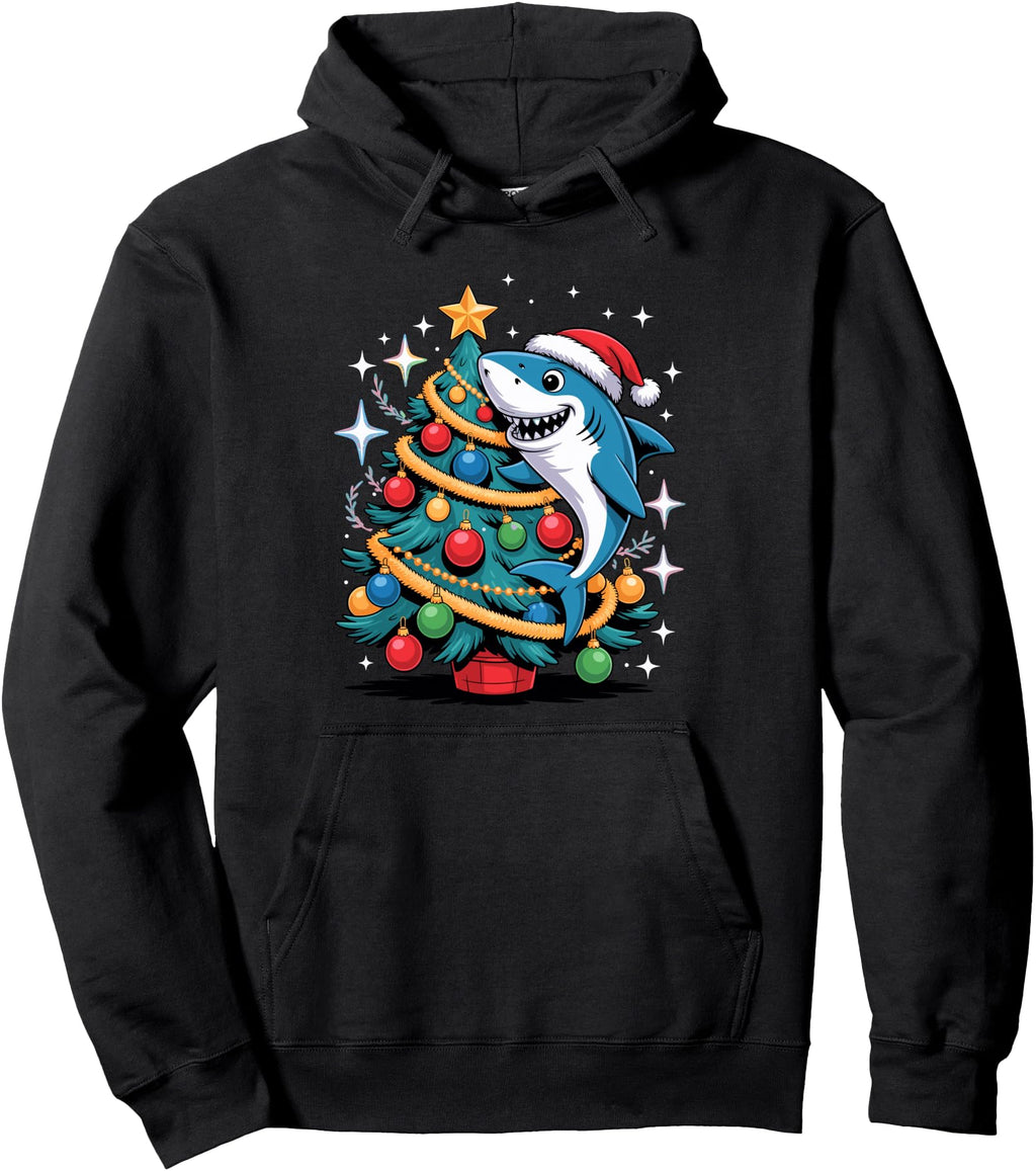 Original Tree Shark Santa Hat Sweatshirt - Casual Everyday Wear Unisex - T-Shirt, Sweatshirt, Hoodie