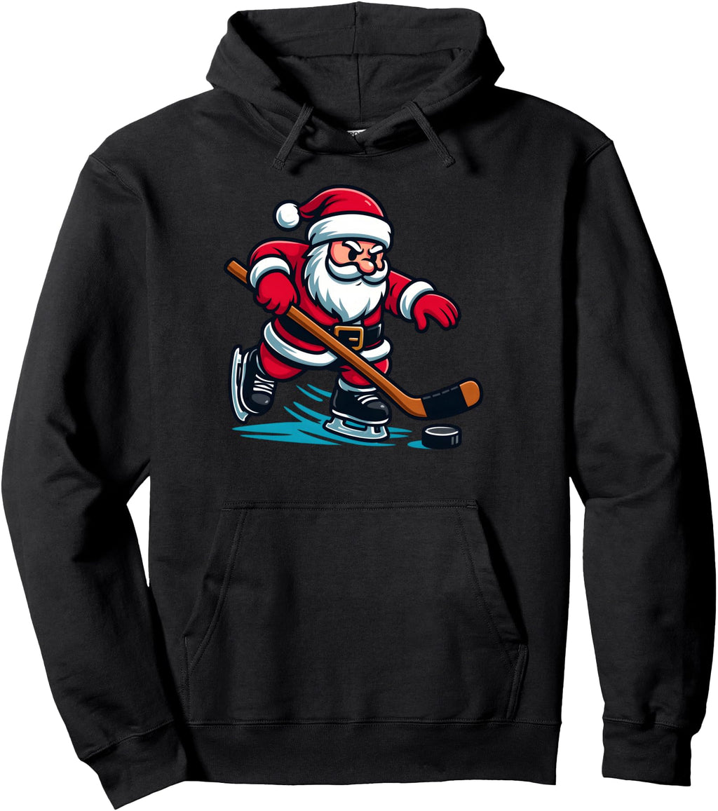 Authentic Santa Playing Ice Hockey T-Shirt - Fun Novelty Design Men Women - T-Shirt, Sweatshirt, Hoodie