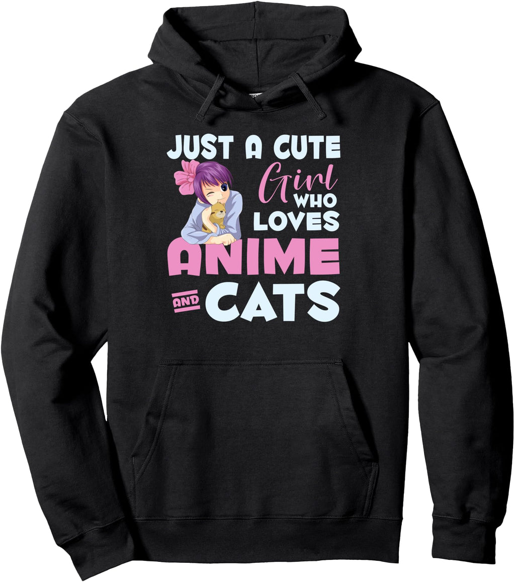 Just Who Loves Anime And Cats Sweatshirt - Minimalist Print for Adults - T-Shirt, Sweatshirt, Hoodie
