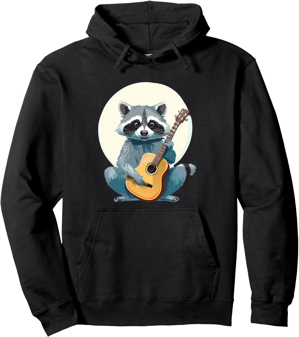 Raccoon Playing Guitar Rock N Roll T-Shirt - Fun Novelty Design Men Women - T-Shirt, Sweatshirt, Hoodie