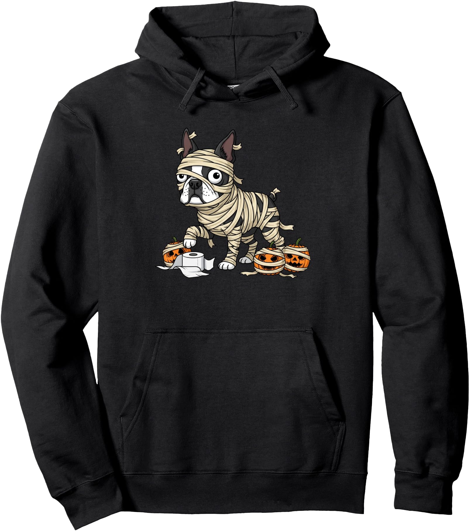 Exclusive Boston Terrier Mummy Pumpkin T-Shirt - Unique Graphic Unisex - T-Shirt, Sweatshirt, Hoodie