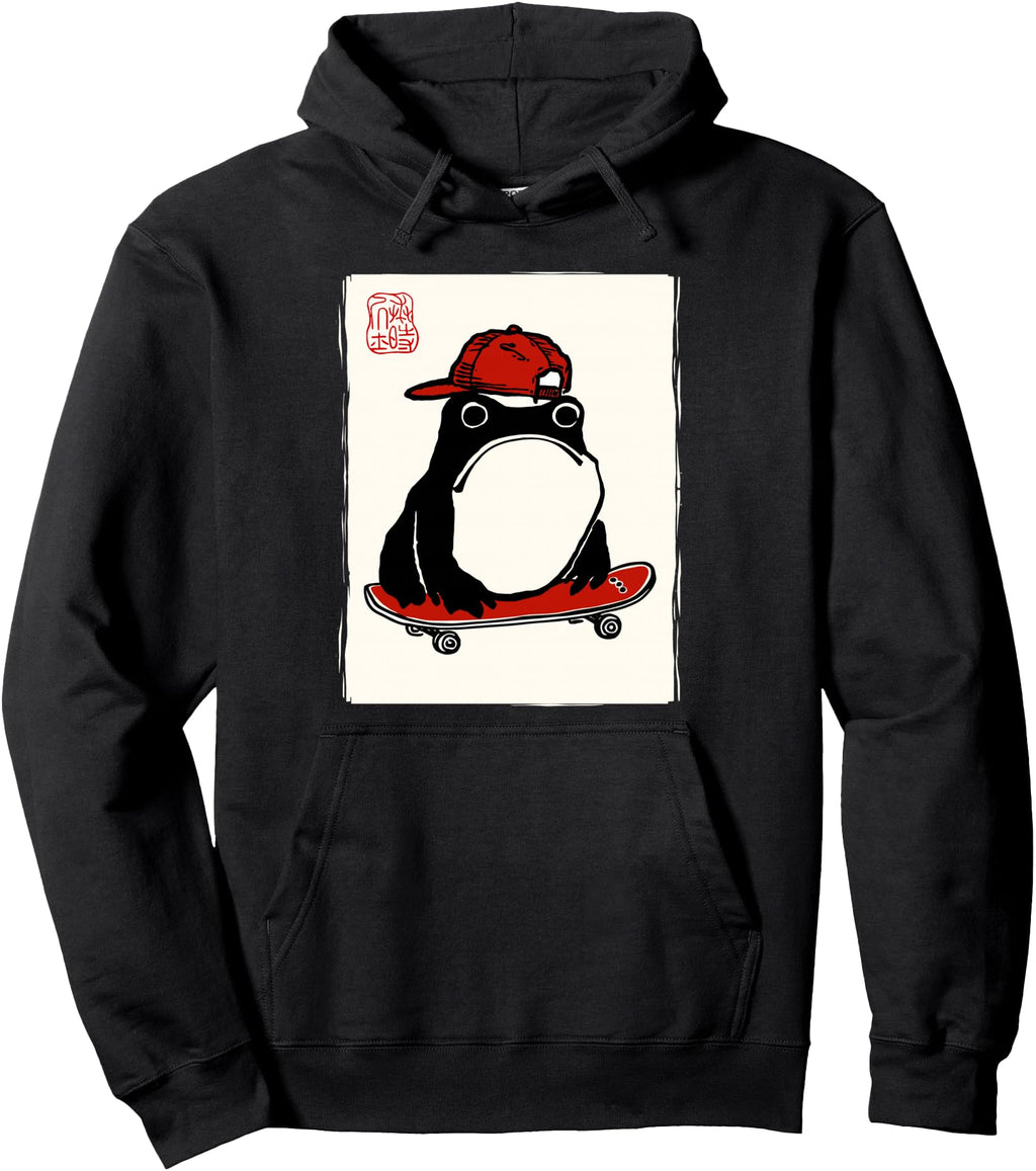 Original Grumpy Frog Skateboard Hoodie - Minimalist Print Men Women - T-Shirt, Sweatshirt, Hoodie