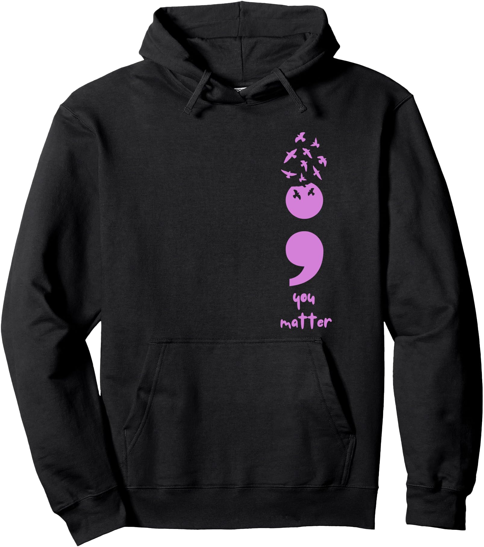 Semicolon You Matter Butterfly Hoodie - Custom Art Print for Adults - T-Shirt, Sweatshirt, Hoodie