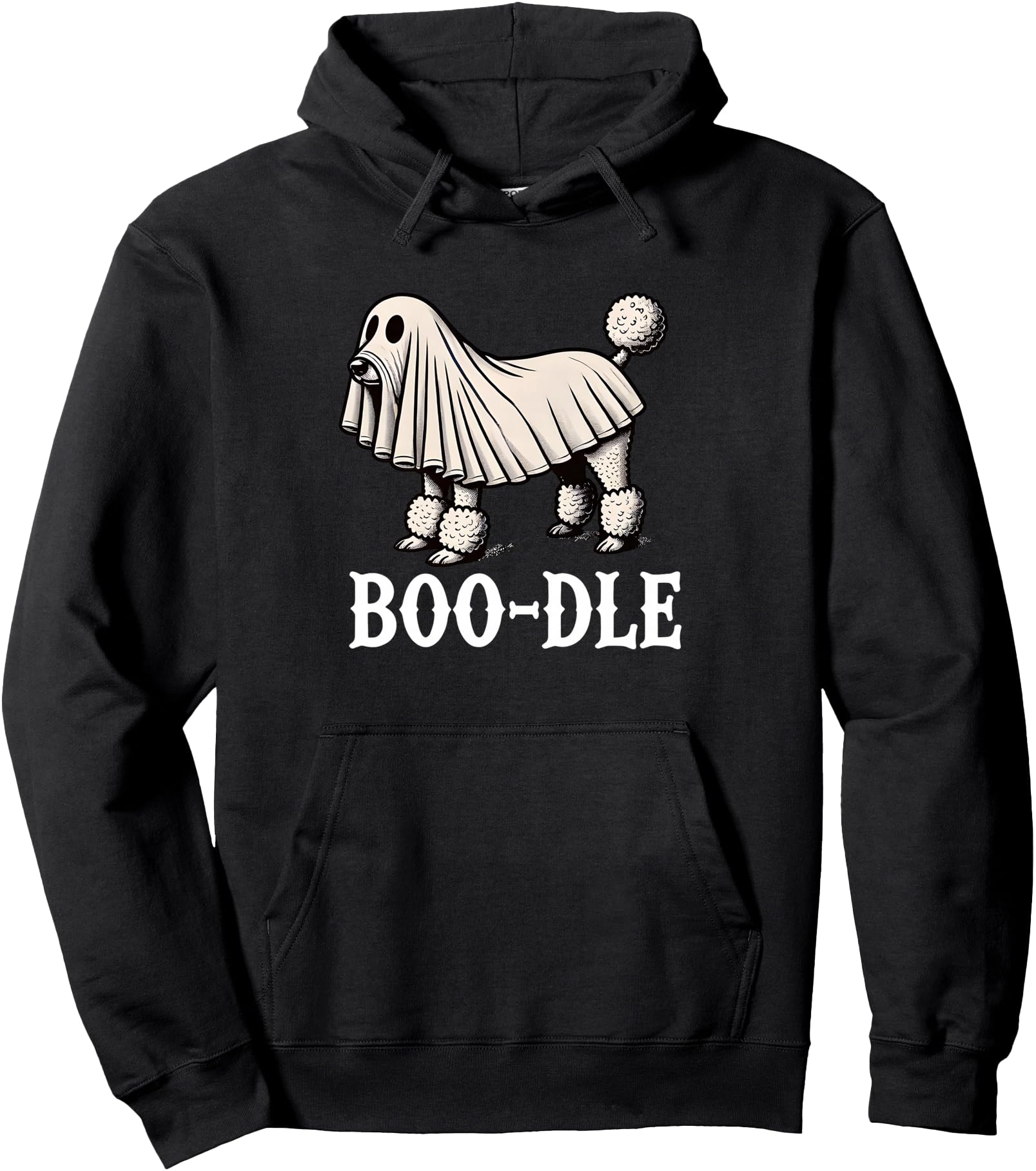 Handcrafted Halloween Ghost Dog Poodle T-Shirt - Unique Graphic Men Women - T-Shirt, Sweatshirt, Hoodie