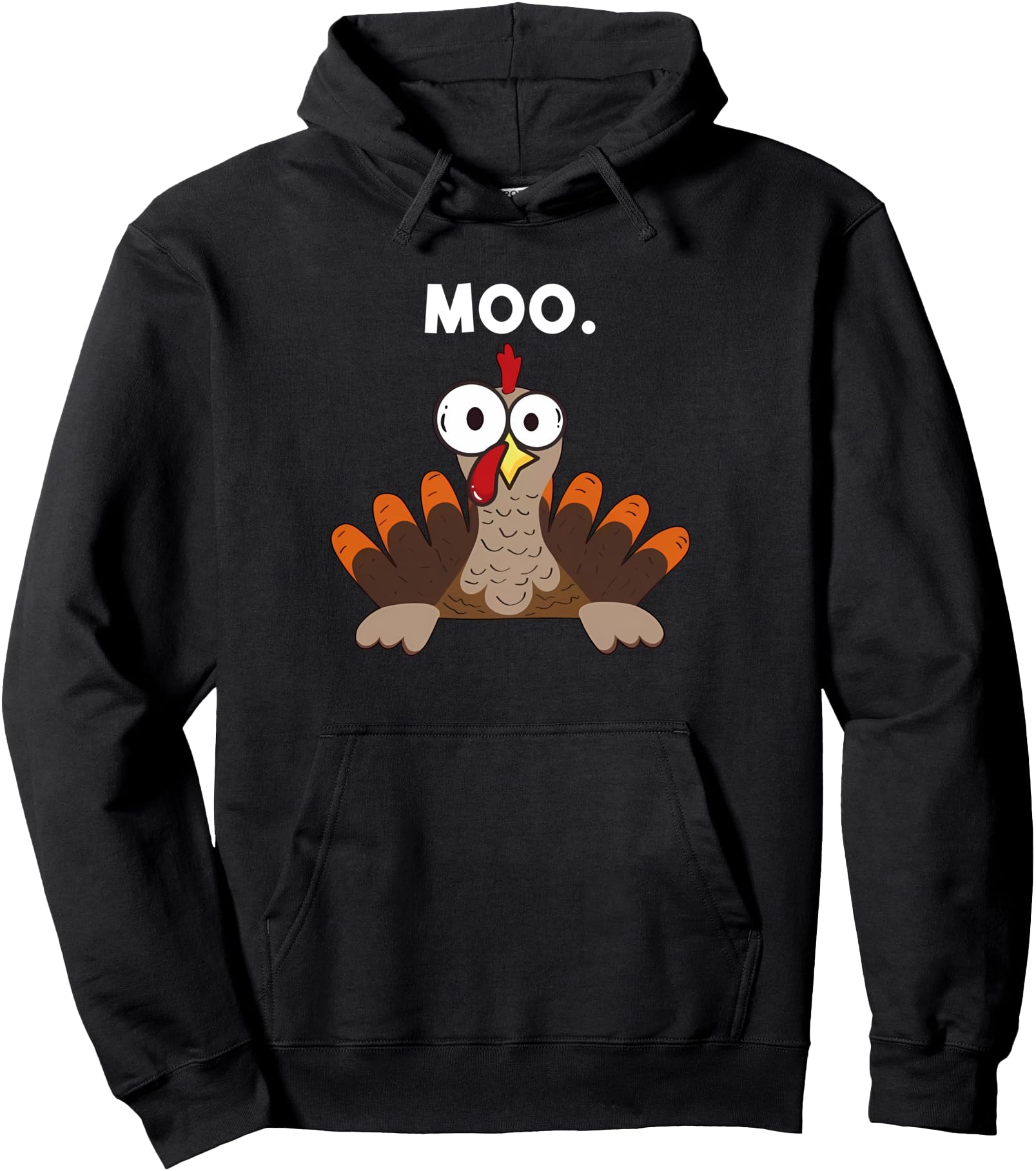 Handcrafted Turkey Moo Thanksgiving Hoodie - Graphic Print Men Women - T-Shirt, Sweatshirt, Hoodie