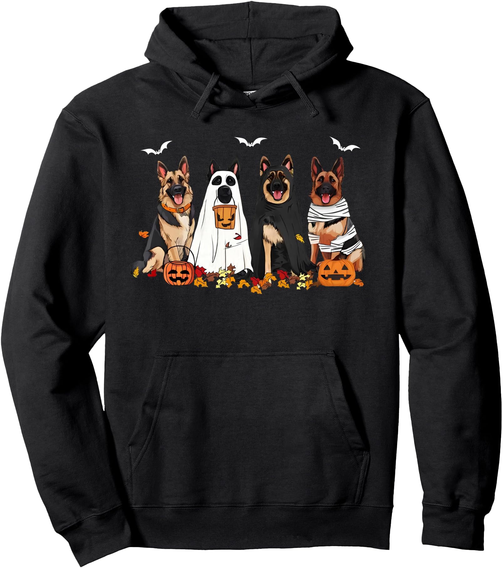 Ghost German Shepherd Halloween Sweatshirt - Fun Novelty Design Men Women - T-Shirt, Sweatshirt, Hoodie