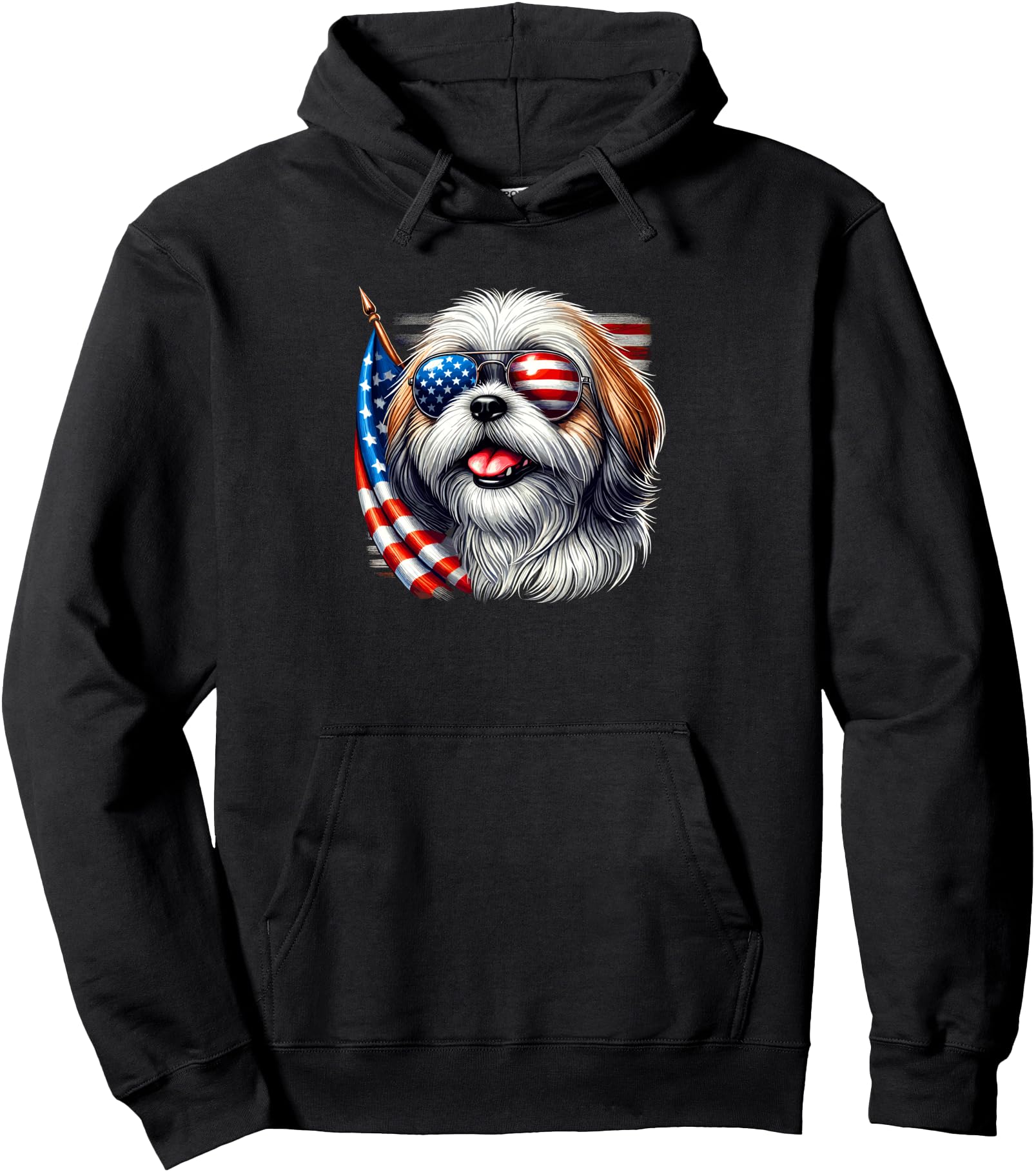 Authentic American Usa Flag Shih Tzu T-Shirt - Graphic Print Men Women - T-Shirt, Sweatshirt, Hoodie