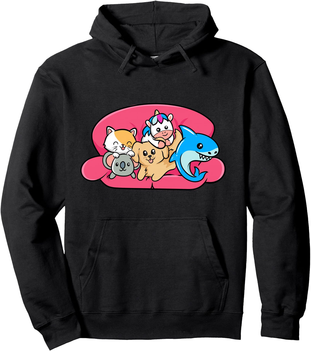 Kawaii Anime Animal Puppies Couch T-Shirt - Casual Everyday Wear Men Women - T-Shirt, Sweatshirt, Hoodie