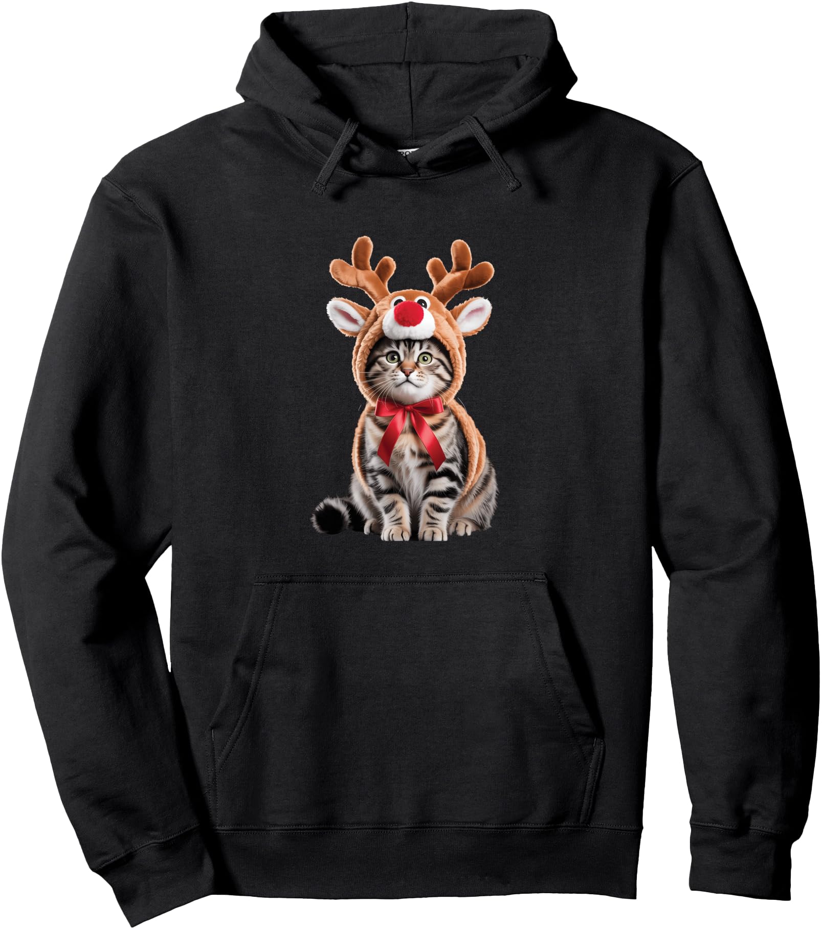Exclusive Reindeer Cat Costume T-Shirt - Fun Novelty Design for Adults - T-Shirt, Sweatshirt, Hoodie