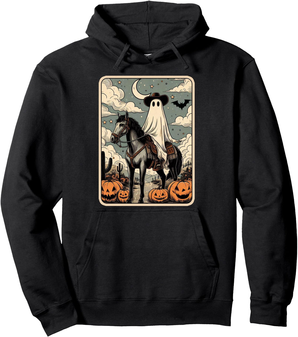 Authentic Cowboy Ghost Riding Horse Tarot Hoodie - Custom Art Print Unisex - T-Shirt, Sweatshirt, Hoodie