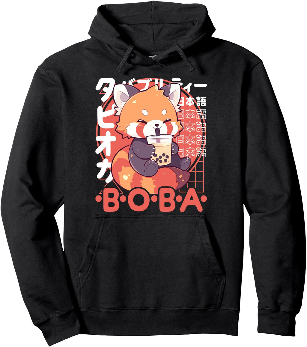 Handcrafted Red Panda Boba Tea Kawaii T-Shirt - Custom Art Print Men Women - T-Shirt, Sweatshirt, Hoodie