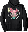 Exclusive Kawaii Axolotl Eating Sweatshirt - Aesthetic Graphic Men Women - T-Shirt, Sweatshirt, Hoodie