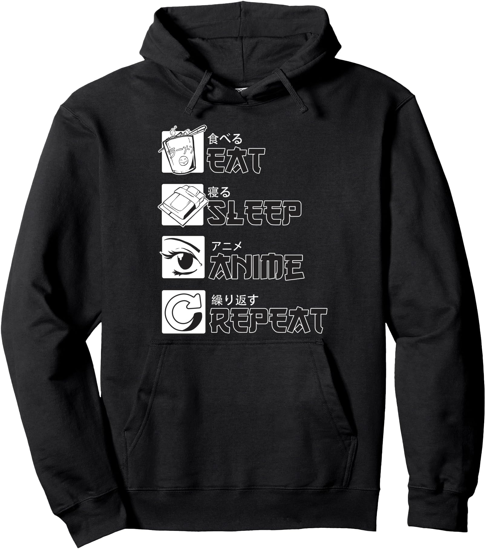 Eat Sleep Anime Repeat T-Shirt - Custom Art Print for Adults - T-Shirt, Sweatshirt, Hoodie