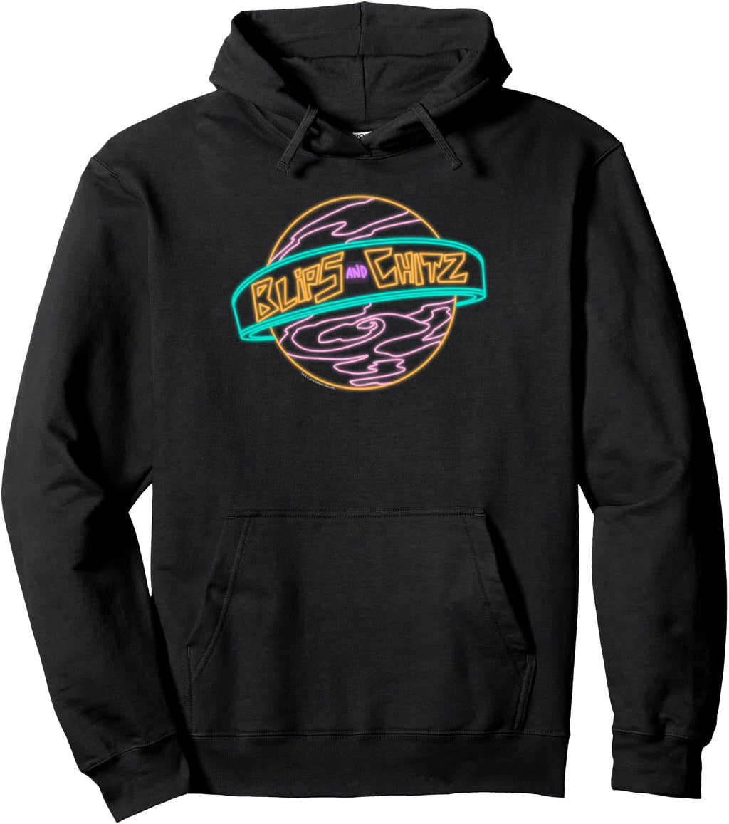 Handcrafted Rick Morty Blips And Chitz Hoodie - Minimalist Print Unisex - T-Shirt, Sweatshirt, Hoodie