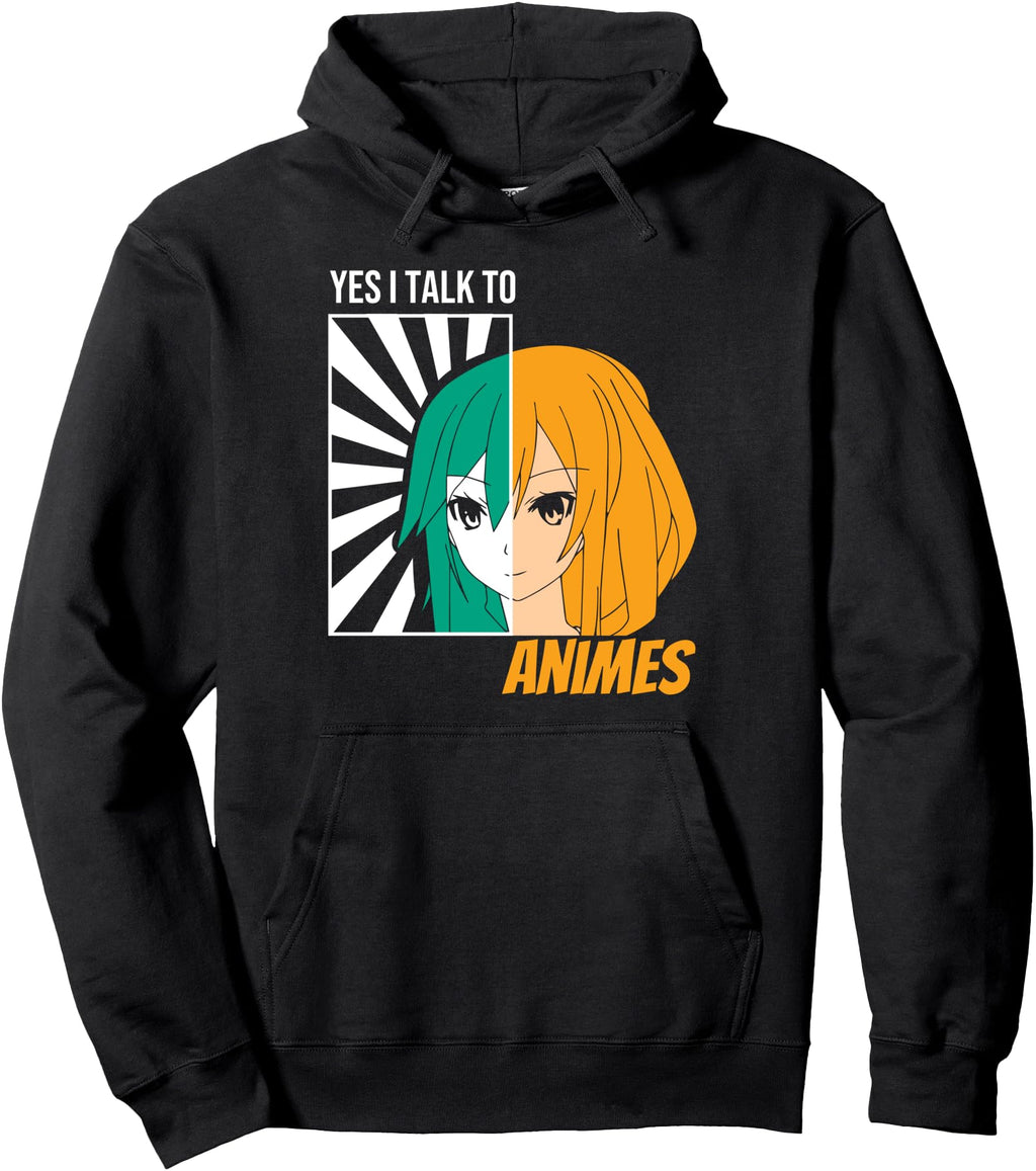 Authentic Yes I Talk To Animes Hoodie - Aesthetic Graphic Men Women - T-Shirt, Sweatshirt, Hoodie