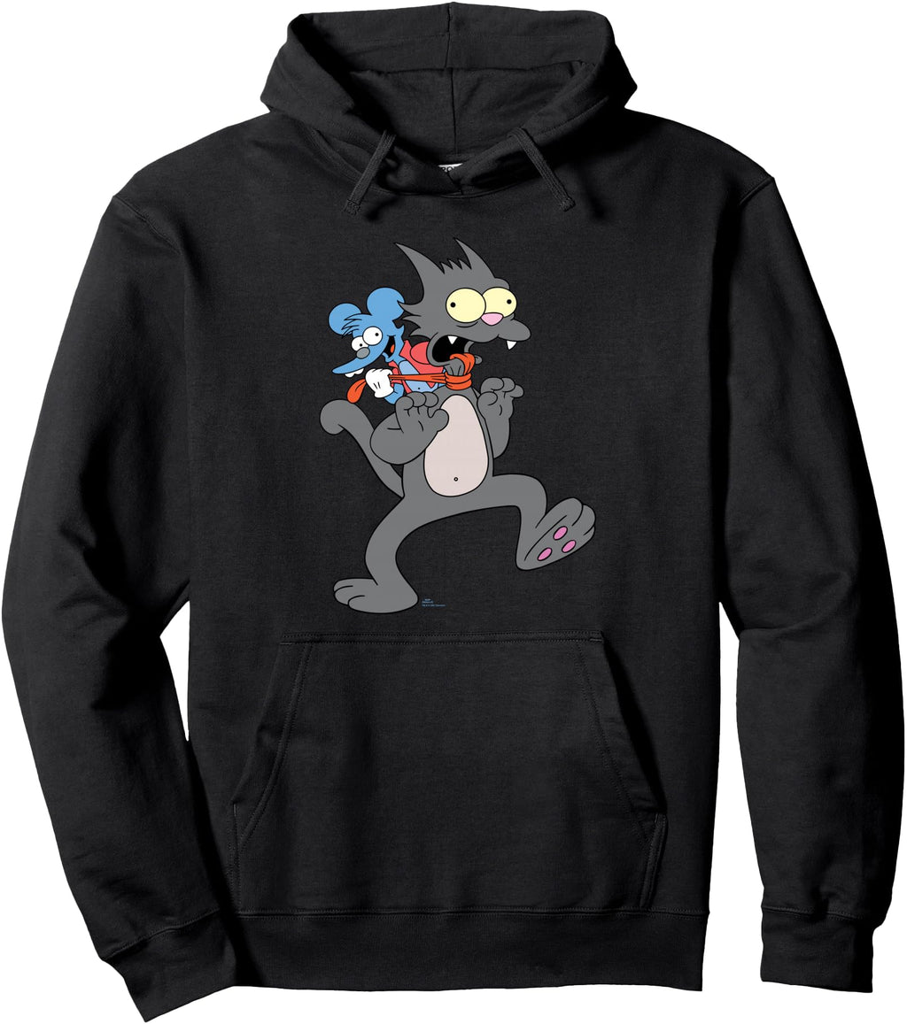 Handcrafted Simpsons Itchy Scratchy Hoodie - Minimalist Print Men Women - T-Shirt, Sweatshirt, Hoodie