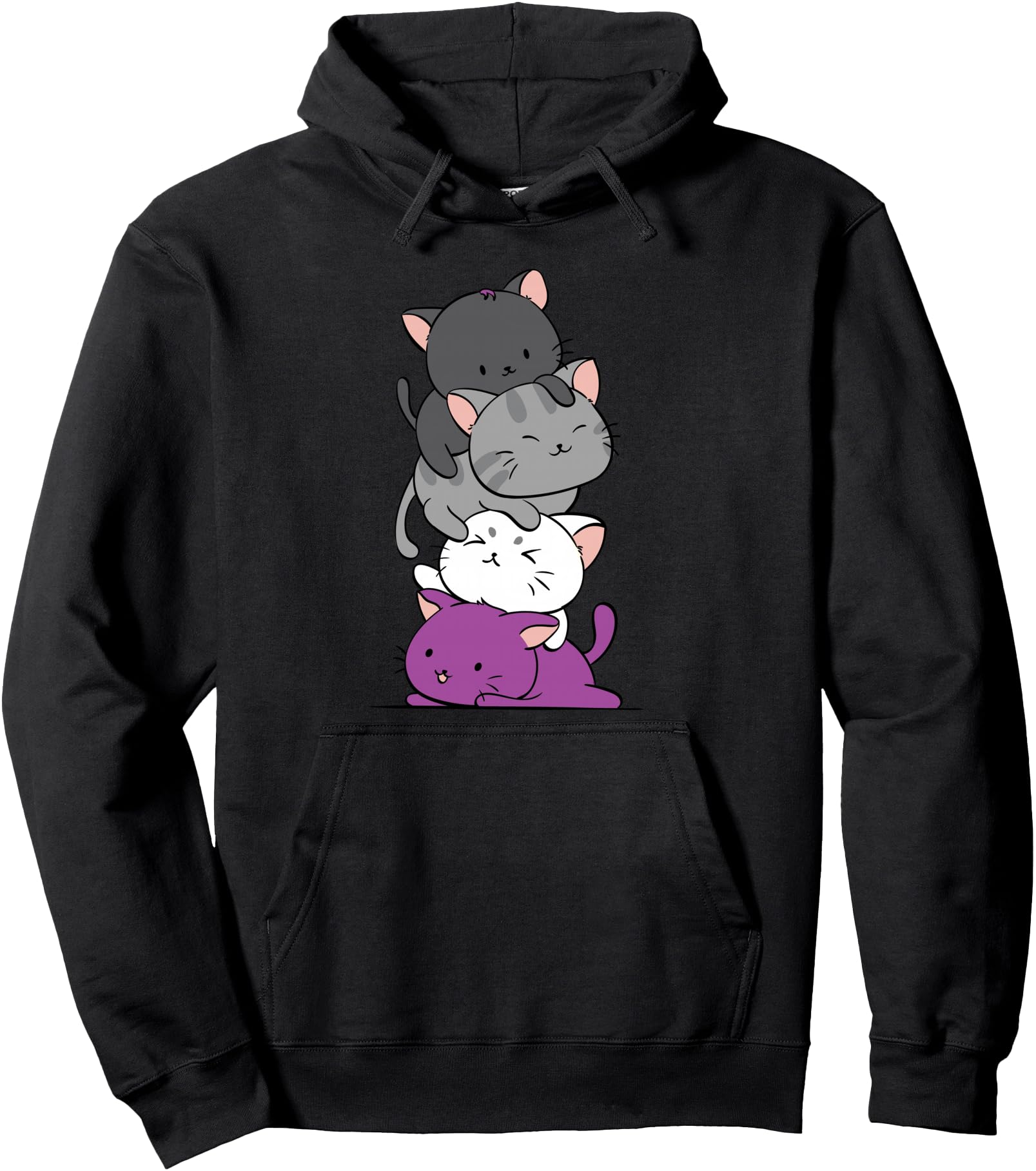 Original Kawaii Cat Pile Anime T-Shirt - Minimalist Print for Adults - T-Shirt, Sweatshirt, Hoodie
