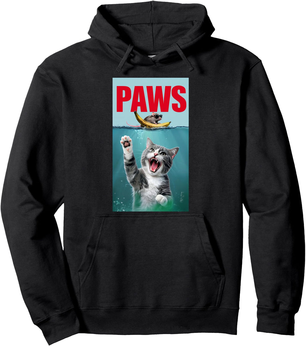 Handcrafted Paws Paws Jaws Mouse Hoodie - Minimalist Print for Adults - T-Shirt, Sweatshirt, Hoodie