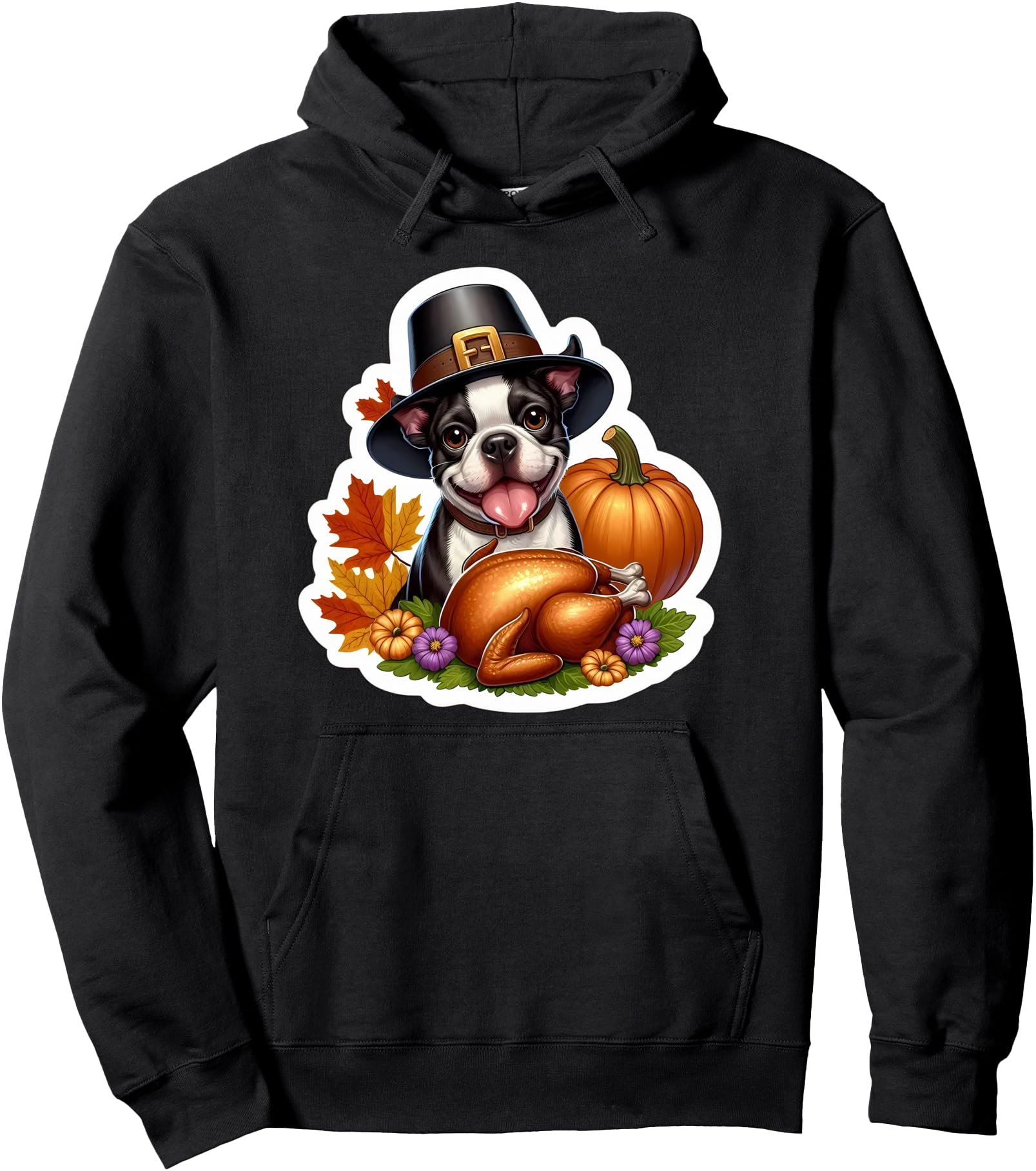 Authentic Thanksgiving Boston Terrier T-Shirt - Novelty Apparel Men Women - T-Shirt, Sweatshirt, Hoodie