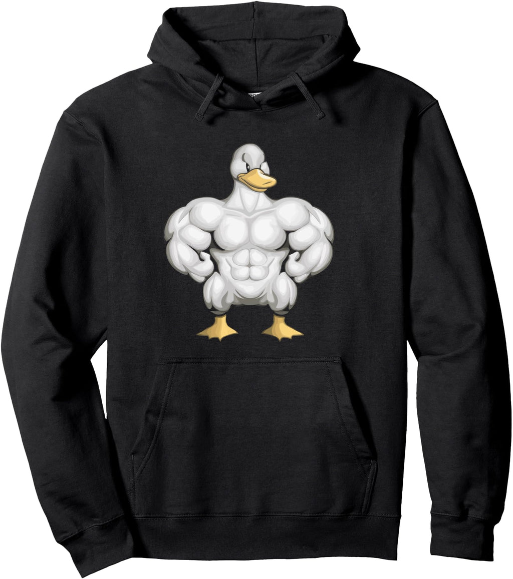 Exclusive Cartoon Muscle Duck Rare Hoodie - Novelty Apparel Unisex - T-Shirt, Sweatshirt, Hoodie