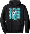 Handcrafted Shark Sushi Nigiri Kawaii Hoodie - Streetwear Style Unisex - T-Shirt, Sweatshirt, Hoodie