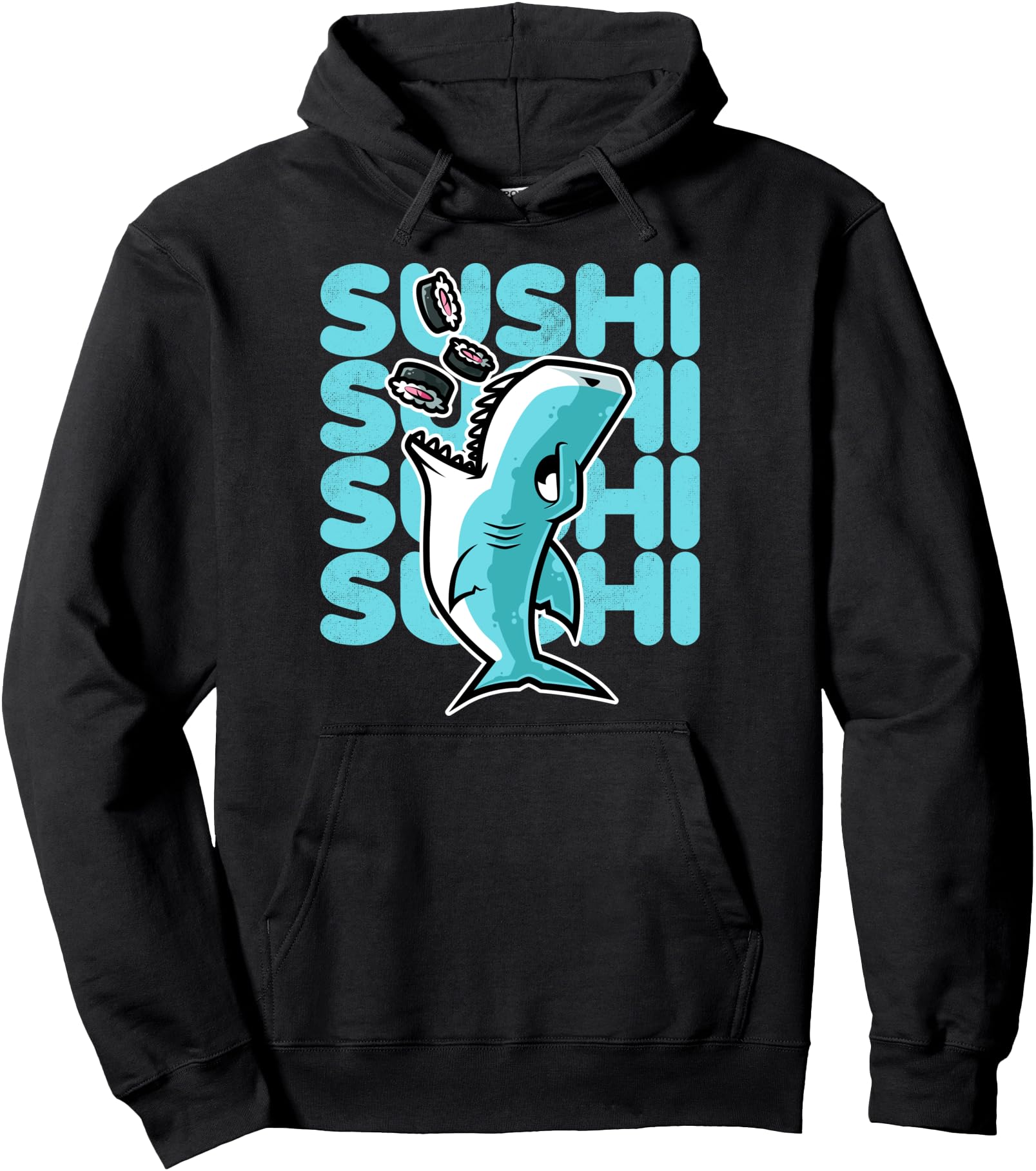 Handcrafted Shark Sushi Nigiri Kawaii Hoodie - Streetwear Style Unisex - T-Shirt, Sweatshirt, Hoodie