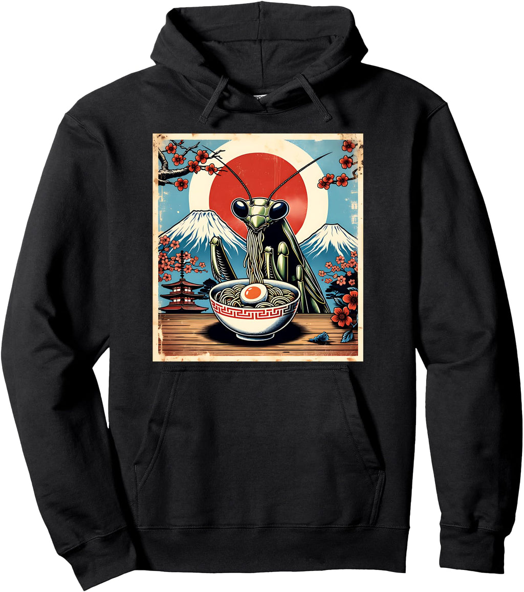 Praying Mantis Ramen Japanese T-Shirt - Fun Novelty Design Men Women - T-Shirt, Sweatshirt, Hoodie