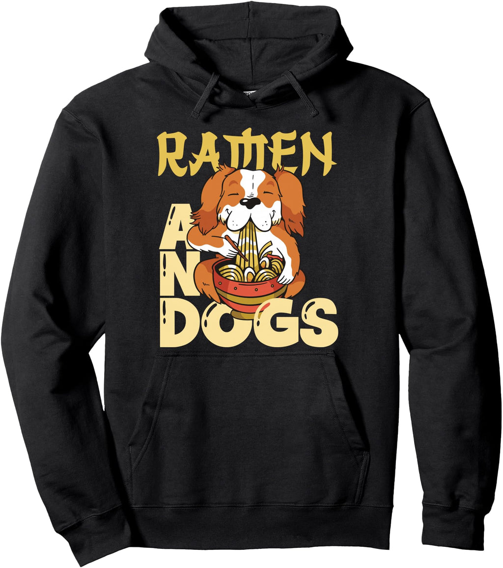 Authentic Ramen And Dogs Japanese Foodie T-Shirt - Novelty Apparel Unisex - T-Shirt, Sweatshirt, Hoodie