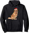 Exclusive Golden Retriever Santa Hat Hoodie - Graphic Print Men Women - T-Shirt, Sweatshirt, Hoodie